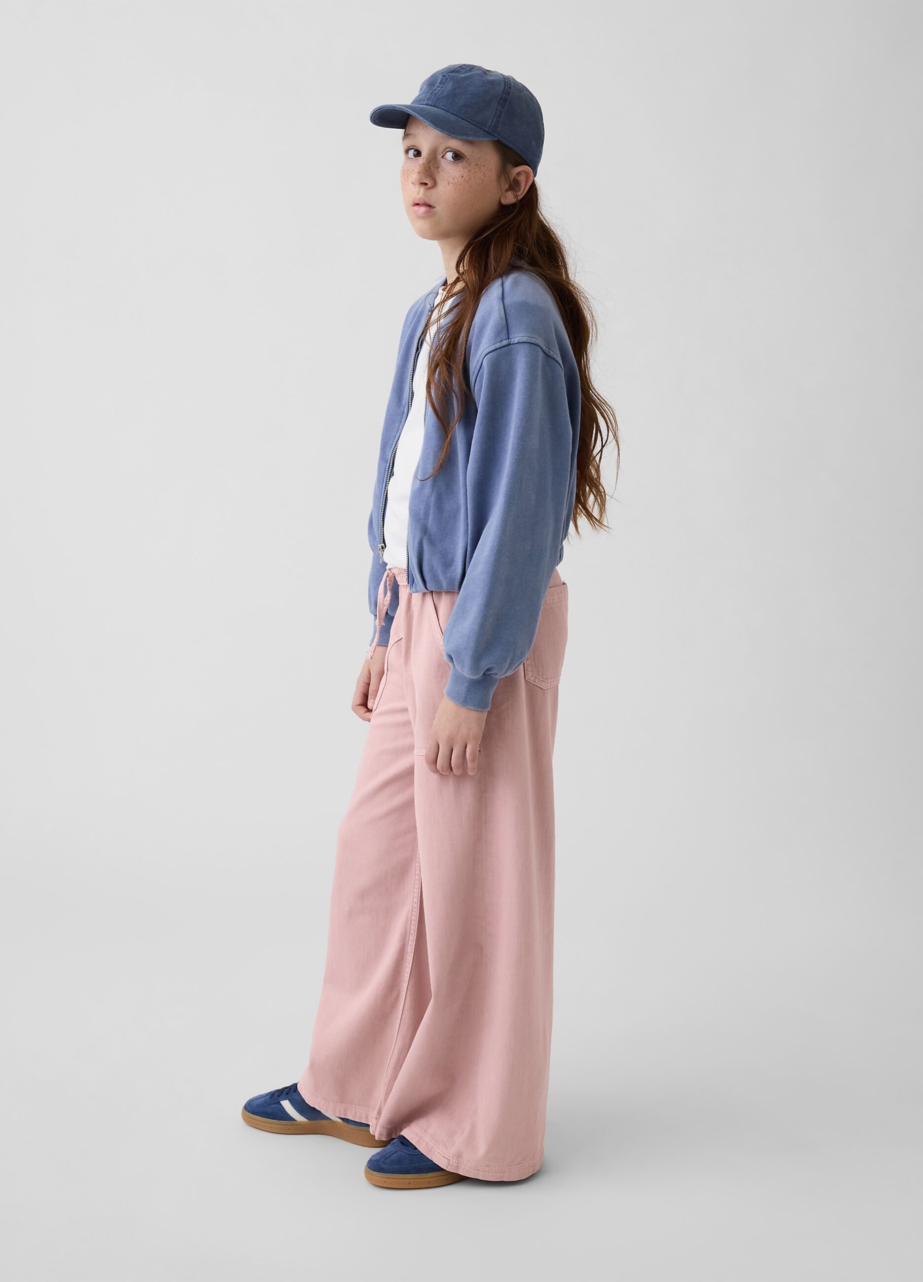 Pure cotton wide-leg trousers