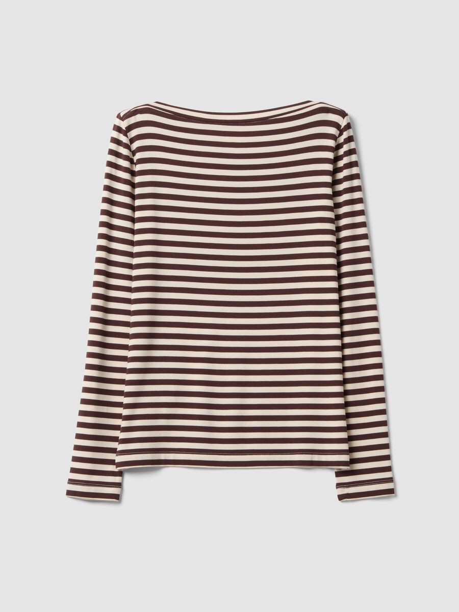 Multicolour striped slim-fit stretch viscose T-shirt_5