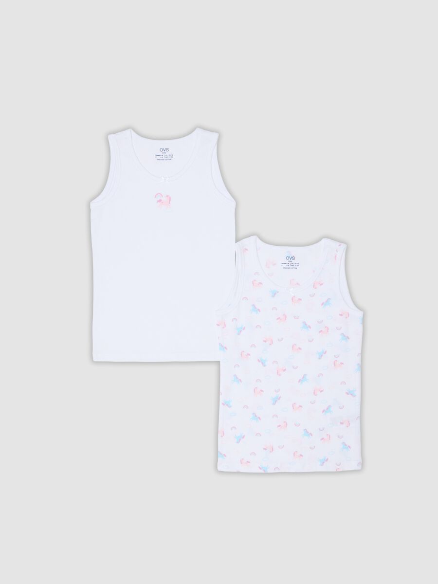 2-pack of girls&rsquo; white organic cotton vests, regular fit_0