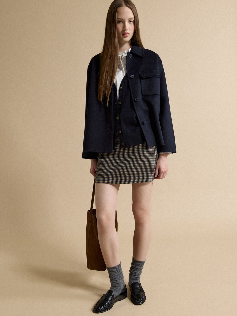 Blue wool-viscose blend over-fit coat with buttons_2