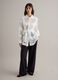 White viscose blend oversized fit semi-transparent check shirt_1