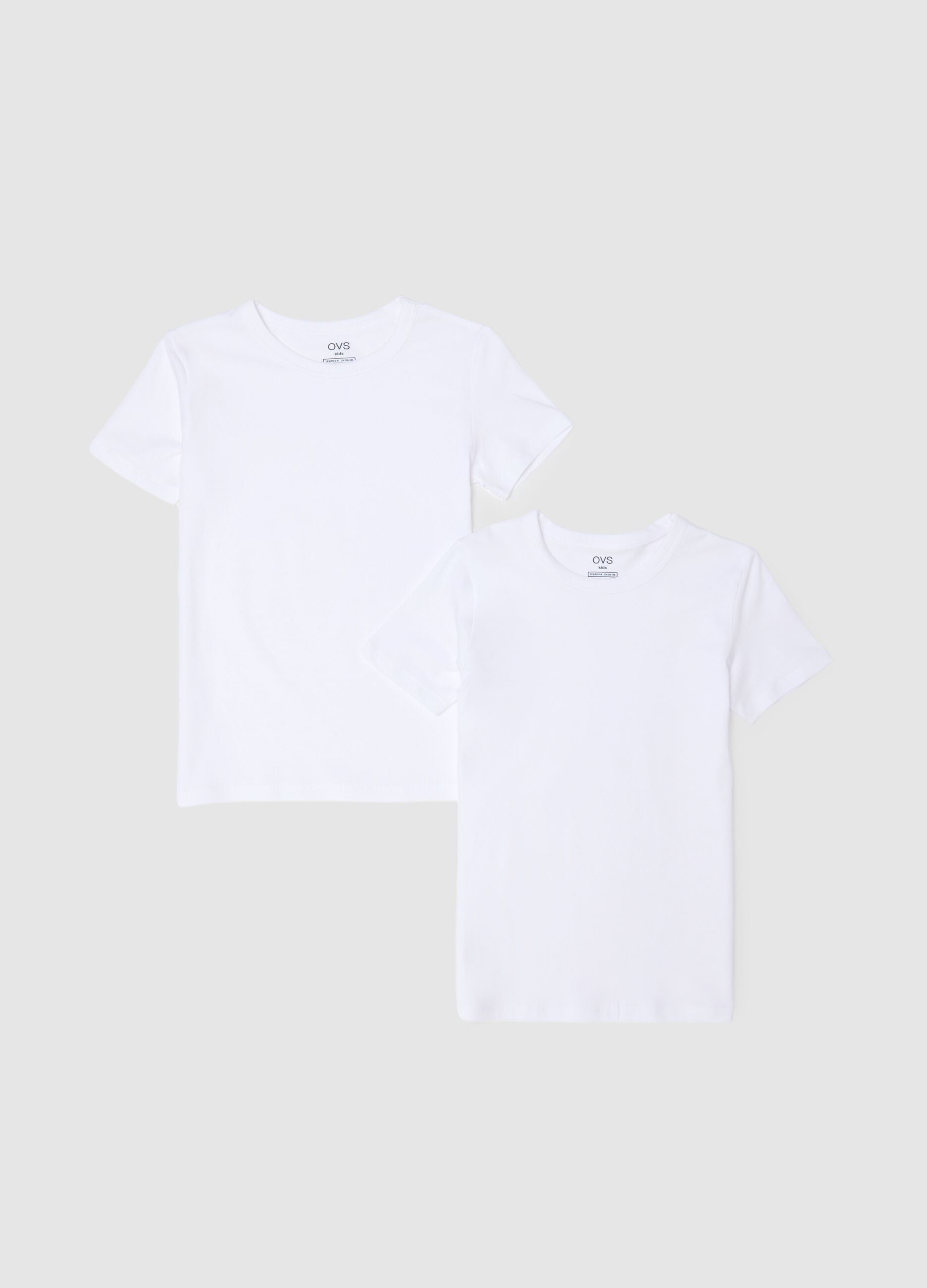 Two-pack white stretch cotton t-shirt for kids regular fit