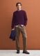 Purple ribbed cotton-blend crew-neck jumper, regular fit_2