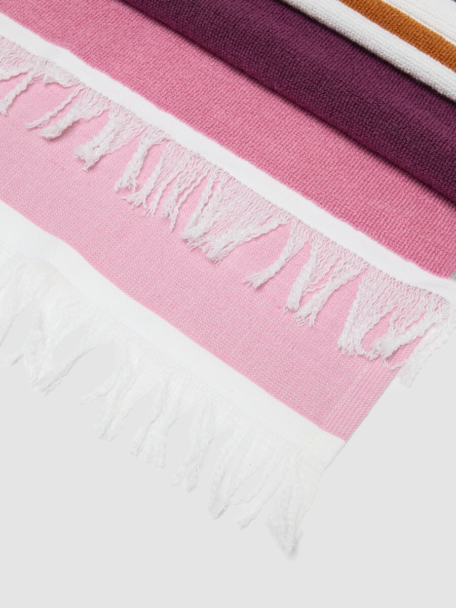 Pink pure cotton striped beach towel_2