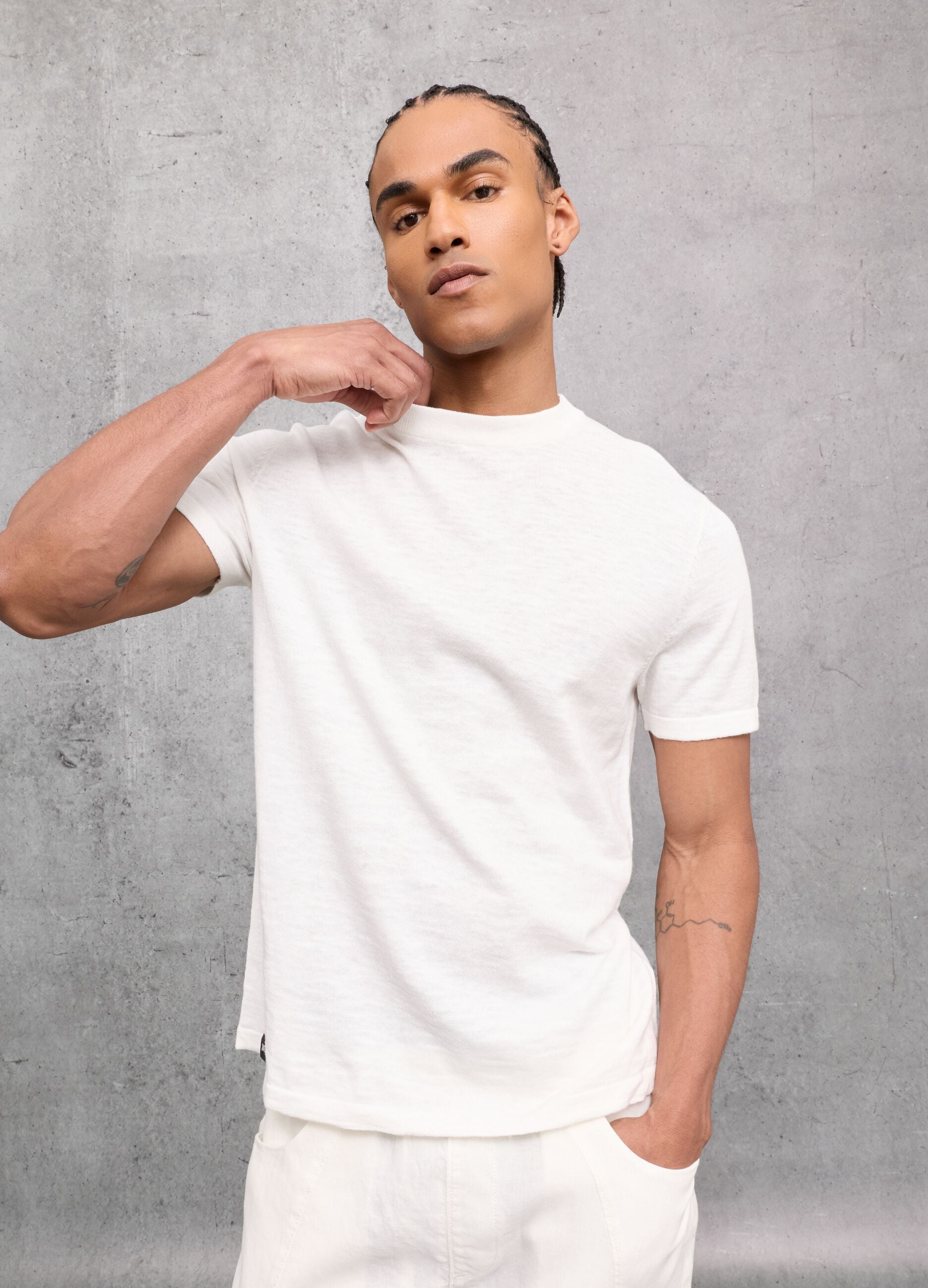 White Knit T-Shirt