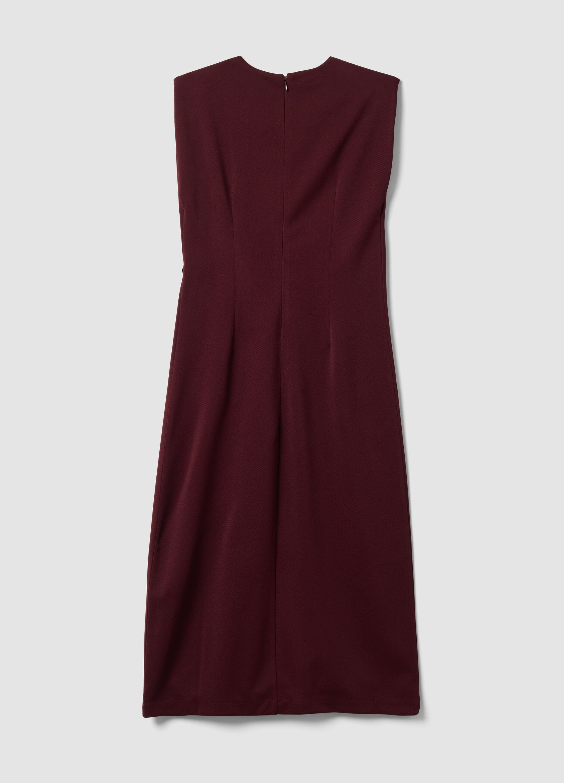 Red midi dress in stretch fabric, slim fit