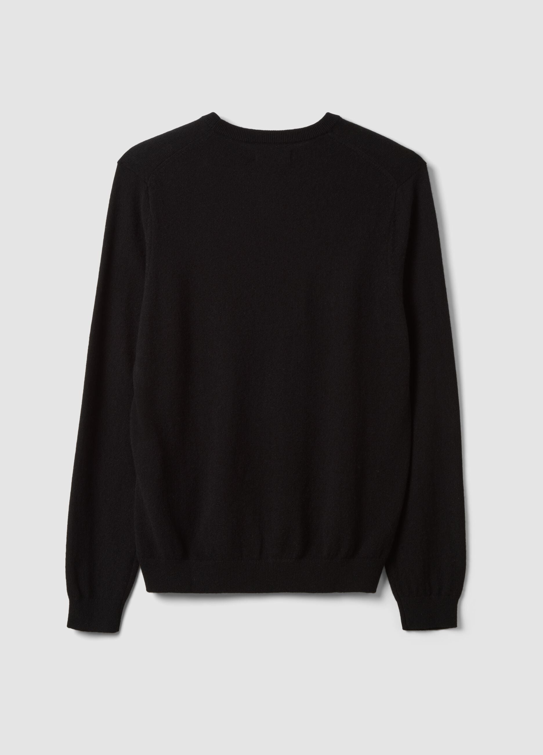 Black pure cashmere jumper, regular fit