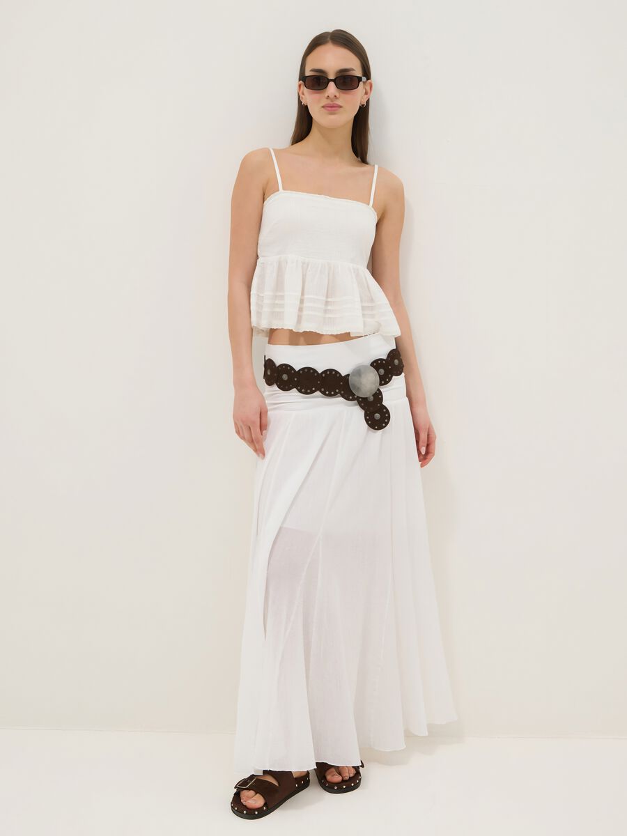 White cotton and viscose blend top with thin straps, relaxed fit_2