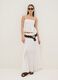 White cotton and viscose blend top with thin straps, relaxed fit_1