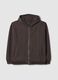 Brown cotton blend oversized fit hoodie_4