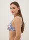 Blue floral stretch-fabric triangle bikini top_3