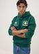 Felpa verde con cappuccio in misto cotone a tema Boston Celtics_0