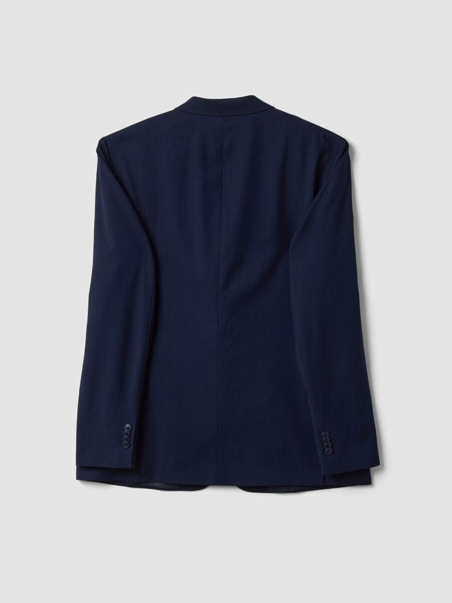 Blazer blu in viscosa elasticizzata slim fit_2