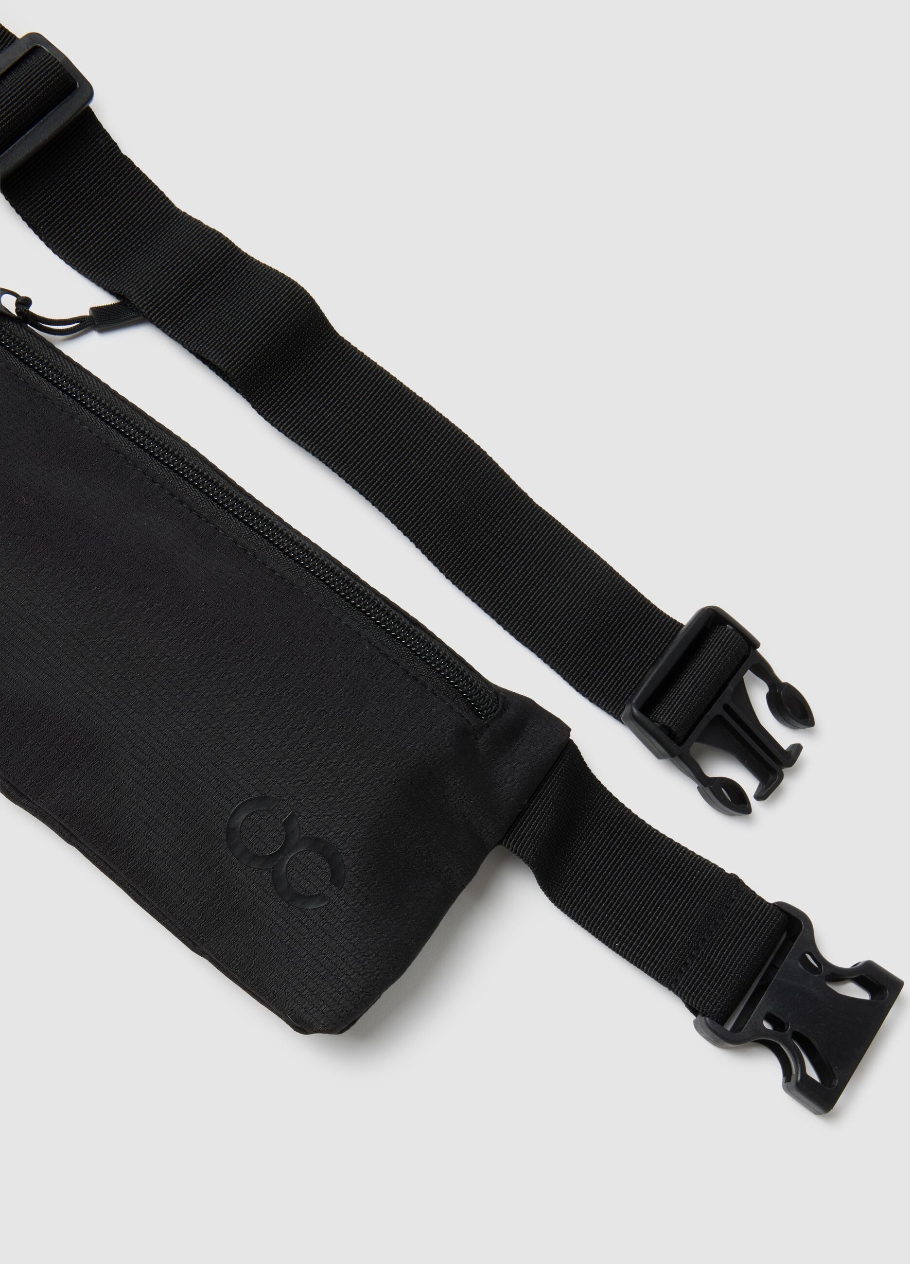 Black bum bag with zip closure