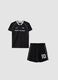 Black sporty T-shirt and shorts set for boys, regular fit_3