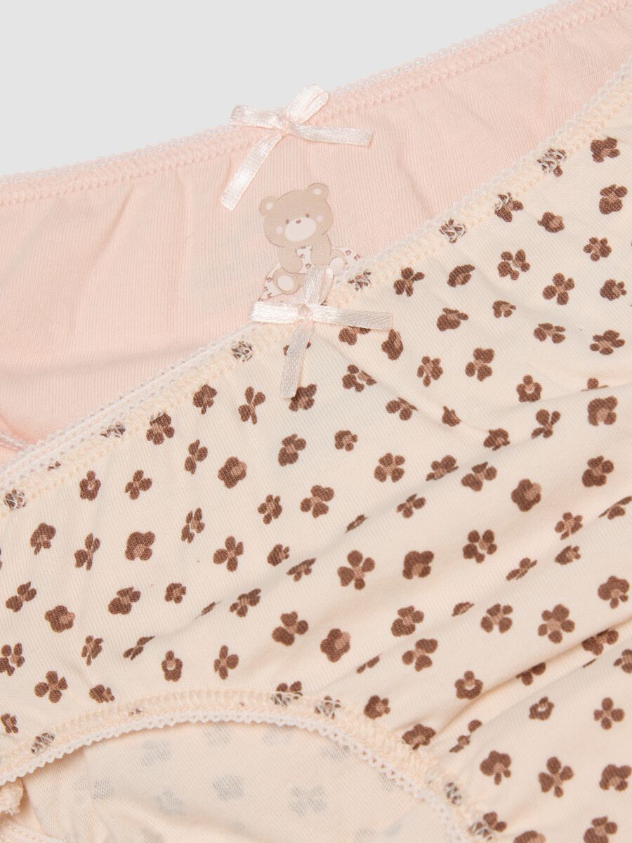 Pack of five multicolour baby girl briefs in pure organic cotton_3