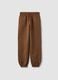 Brown cotton-blend joggers with elasticated waist, regular fit_4