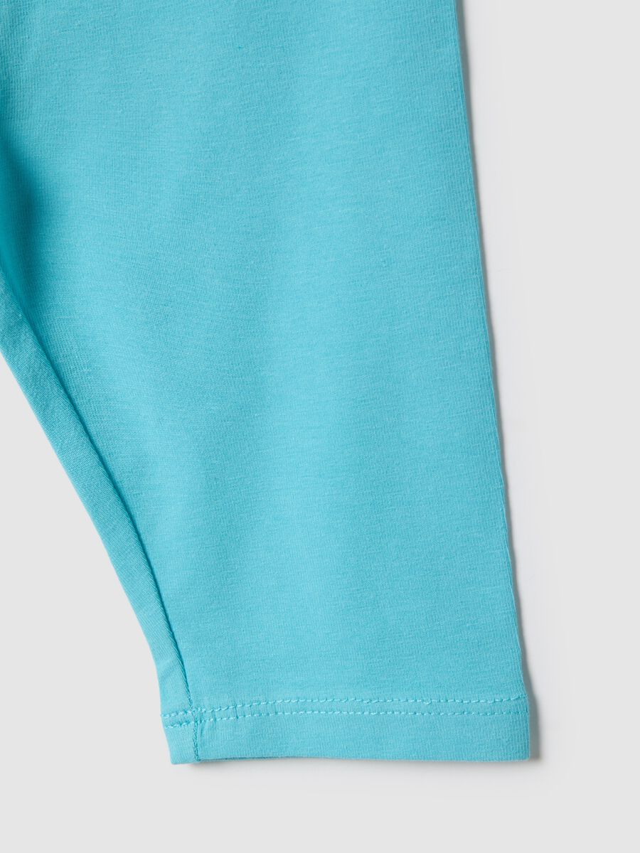 Leggings in cotone elasticizzato azzurri da bimba skinny fit_3