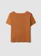 Brown satin V-neck stretch blouse, regular fit_1