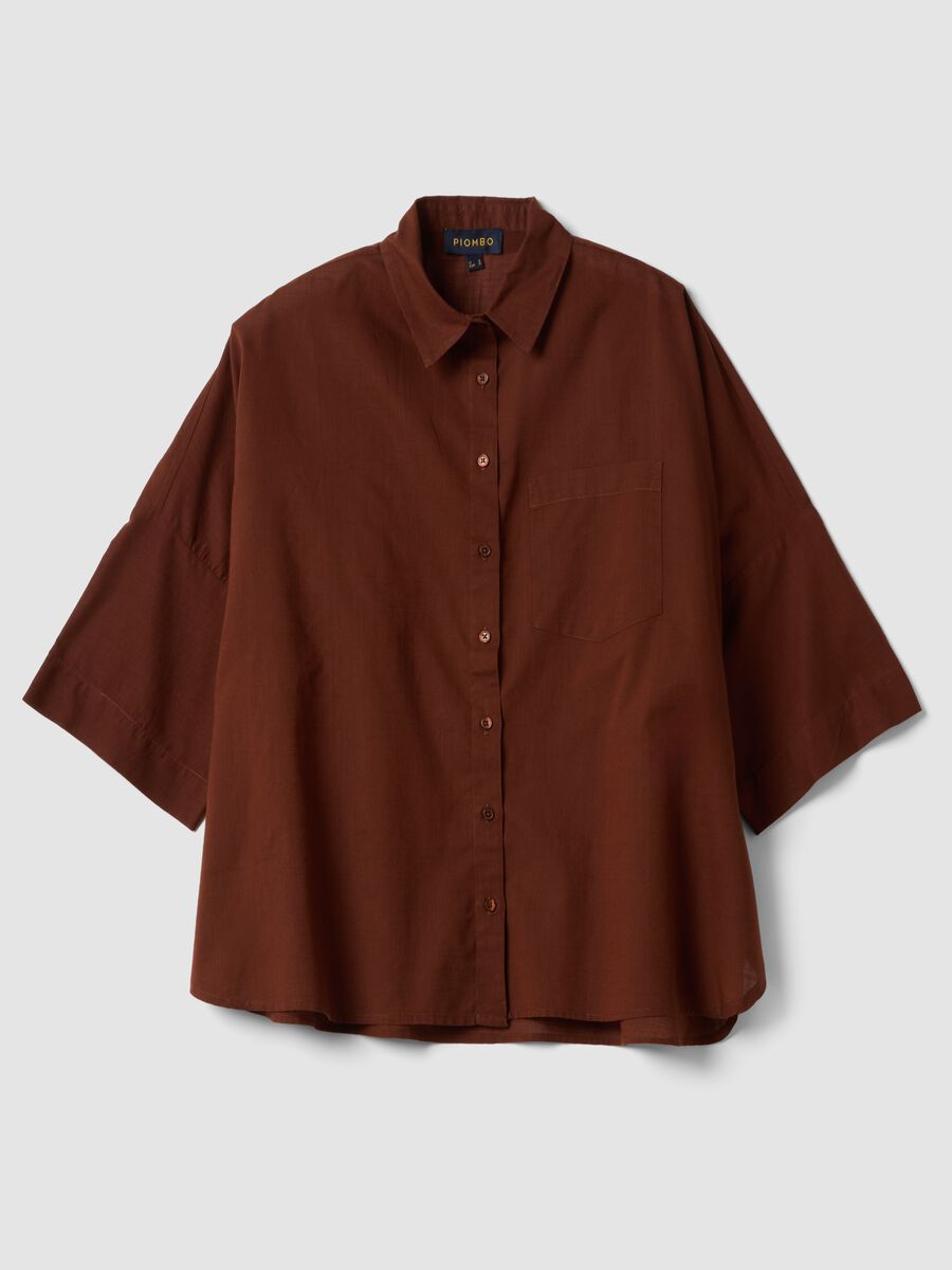 Brown pure cotton oversized shirt_4