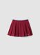 Girls&rsquo; red pleated skirt in stretch viscose_0