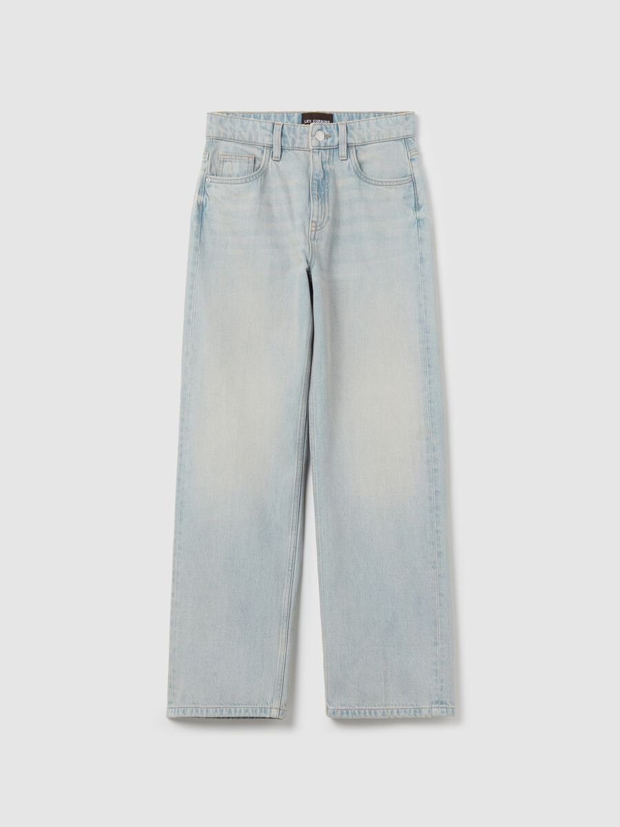 Jeans a gamba larga vita media_4