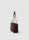 Brown genuine leather handbag with double handles and zip_1
