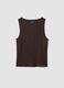 Brown textured stretch vest top_4