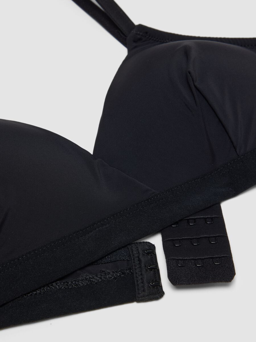 Black triangle bra with removable padding in stretch fabric_5