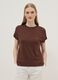 Brown short-sleeved stretch viscose T-shirt_2
