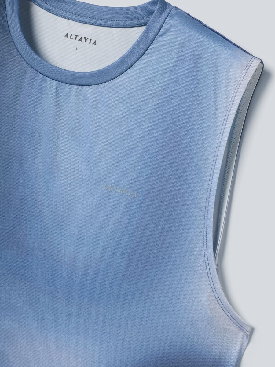Light Blue ALTAVIA COURT Tank Top in Stretch Fabric with Tie-Dye Effect_5