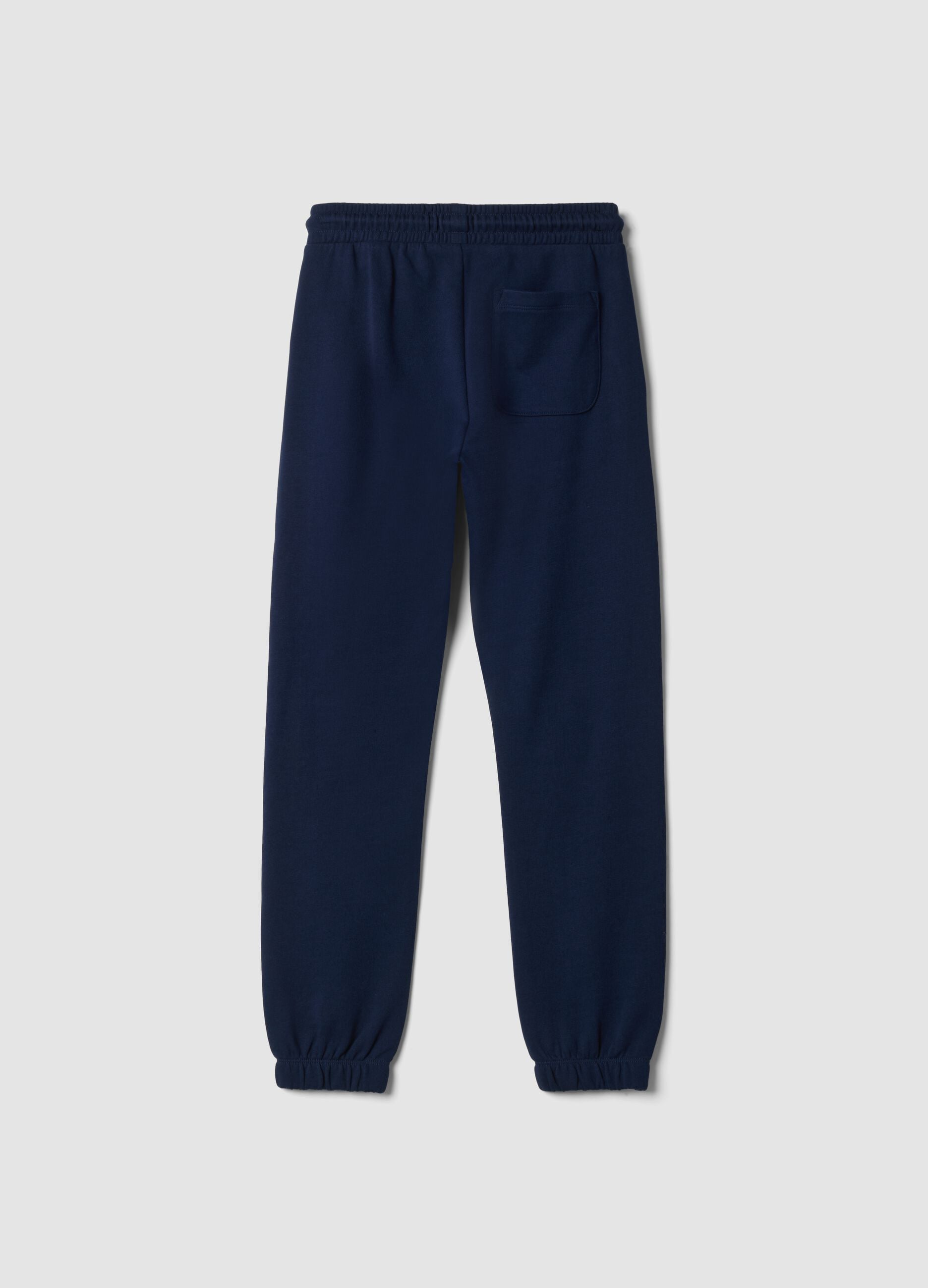 Blue pure cotton joggers with print