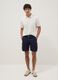 Blue regular-fit pure cotton cargo shorts_0