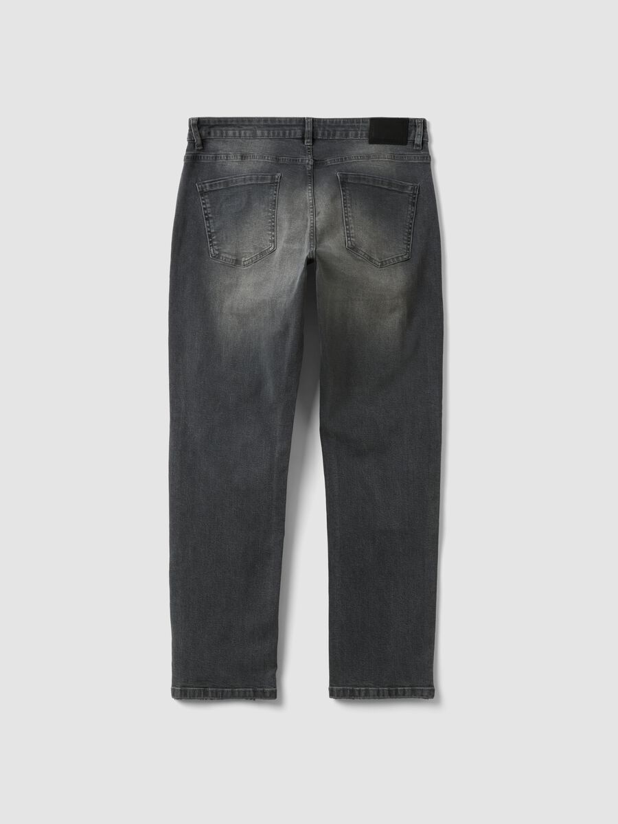 Regular-fit grey denim jeans in stretch cotton_2