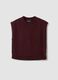 Red crew-neck wool-blend vest in oversized fit_0