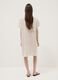Beige pure linen dress with patch pockets, regular fit_3