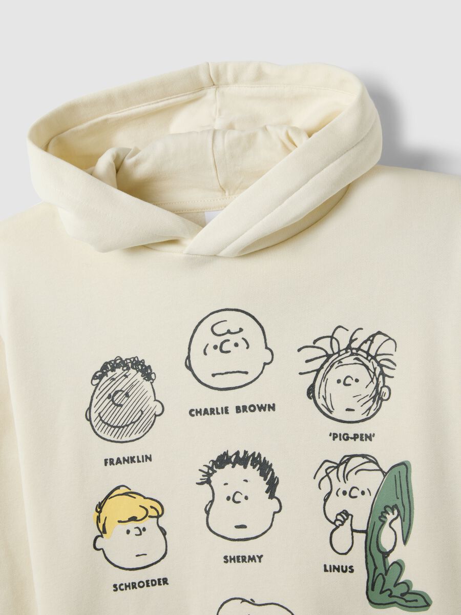 Felpa in misto cotone beige da bambino regular fit con Peanuts_2