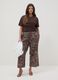 Brown pure cotton regular fit t-shirt with applied flower_0