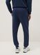 Blue Regular Fit Cotton Blend Jogger Trousers_2