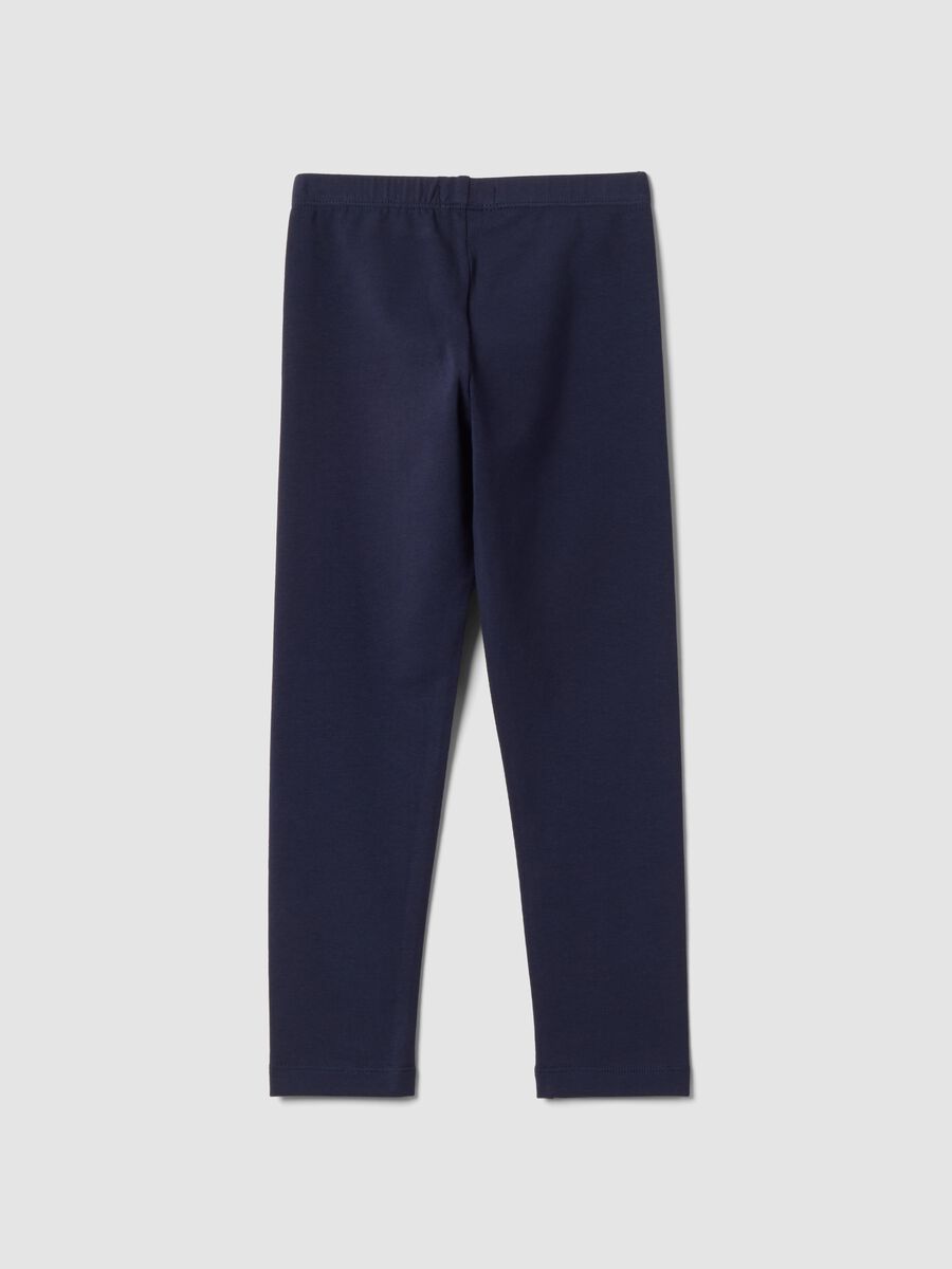 Blue skinny-fit stretch cotton leggings_1