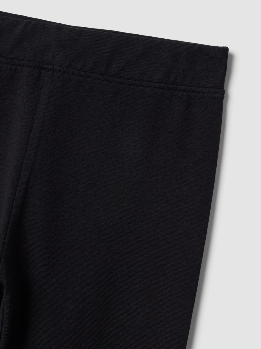 Leggings neri in cotone organico elasticizzato skinny fit per ragazza_2