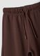Brown wide-leg pure cotton trousers_2