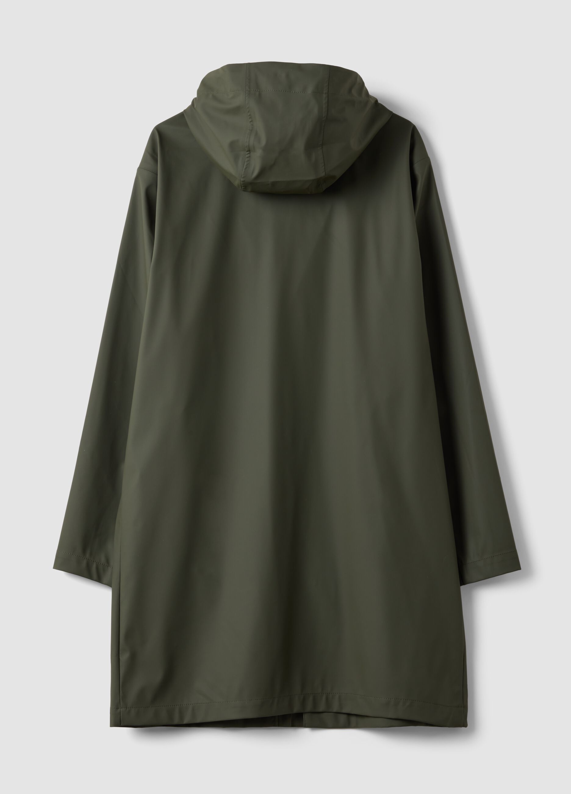 Green regular-fit raincoat with zip