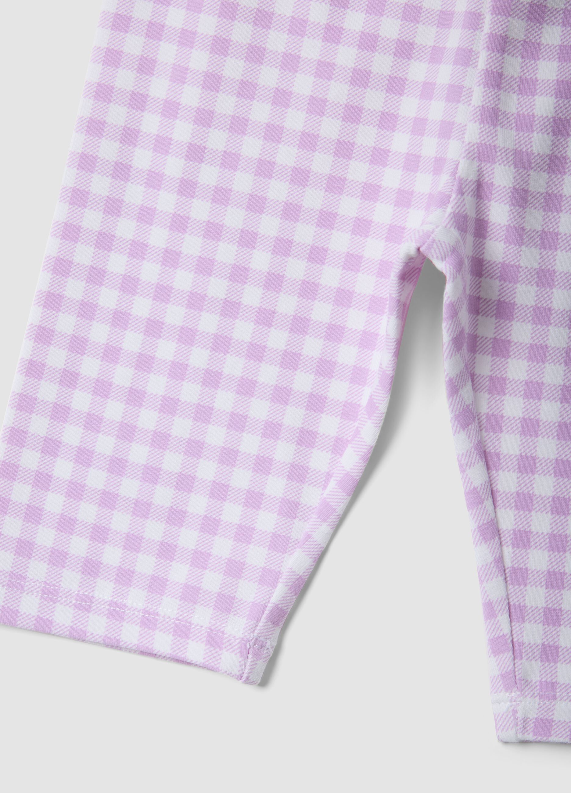 Girls&rsquo; multicolour check slim-fit stretch cotton leggings