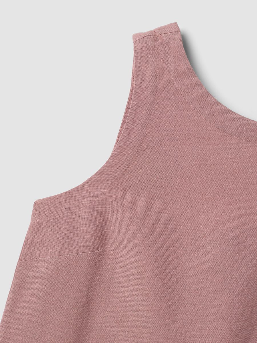 Pink regular-fit dress in a viscose, cotton and linen blend_5