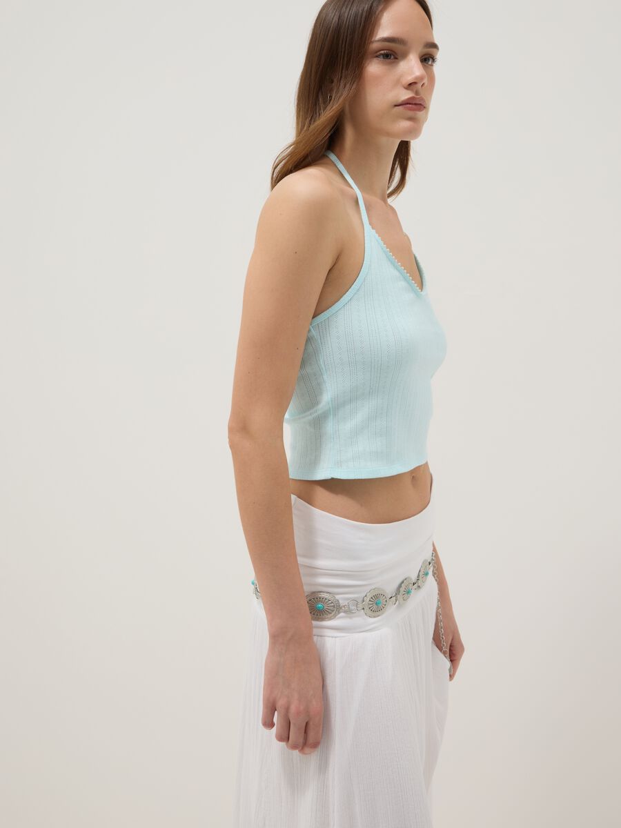 Light blue pure cotton ribbed top_2