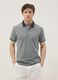 Grey pure cotton polo shirt with classic collar_0