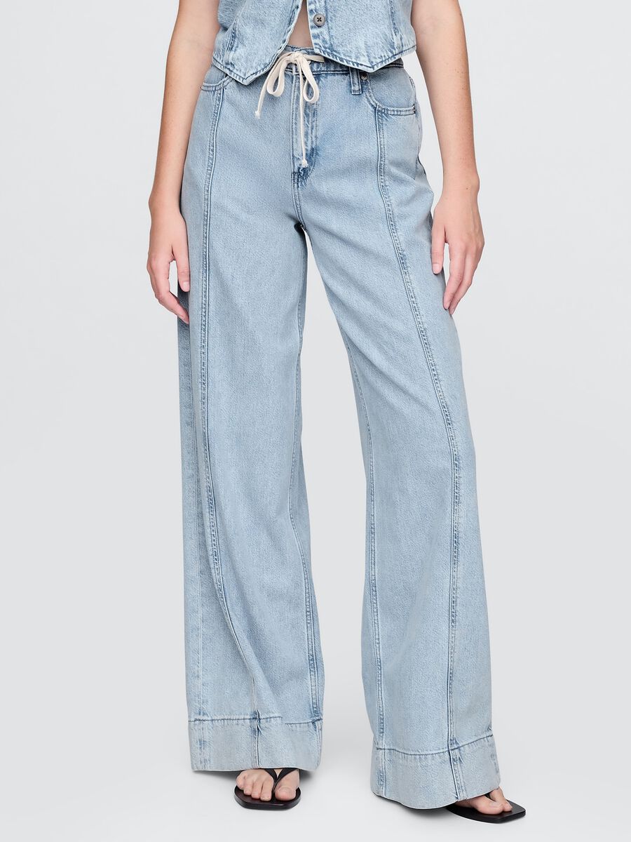 Jeans wide leg in denim_1