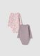 2-pack pink and purple organic cotton crew-neck bodysuits_1