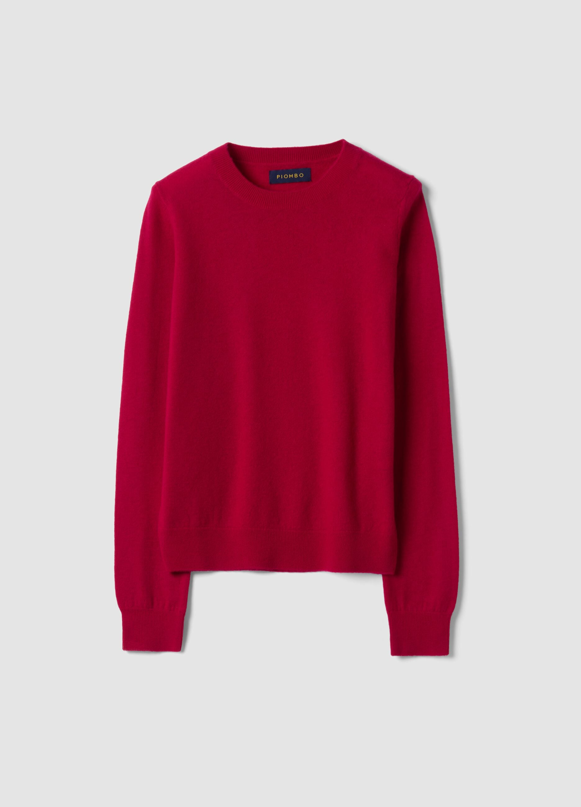 Red pure wool crew-neck jumper